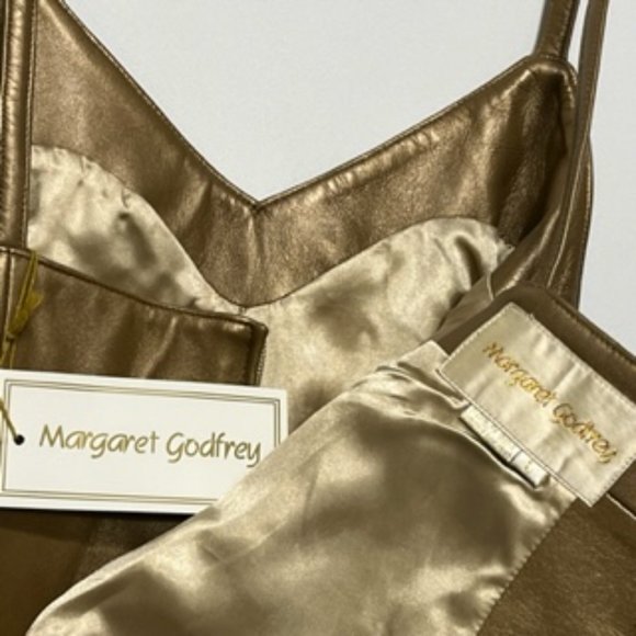MARGARET GODFREY Gold Soft Leather Fully Lined Camisole NWT - Picture 4 of 16